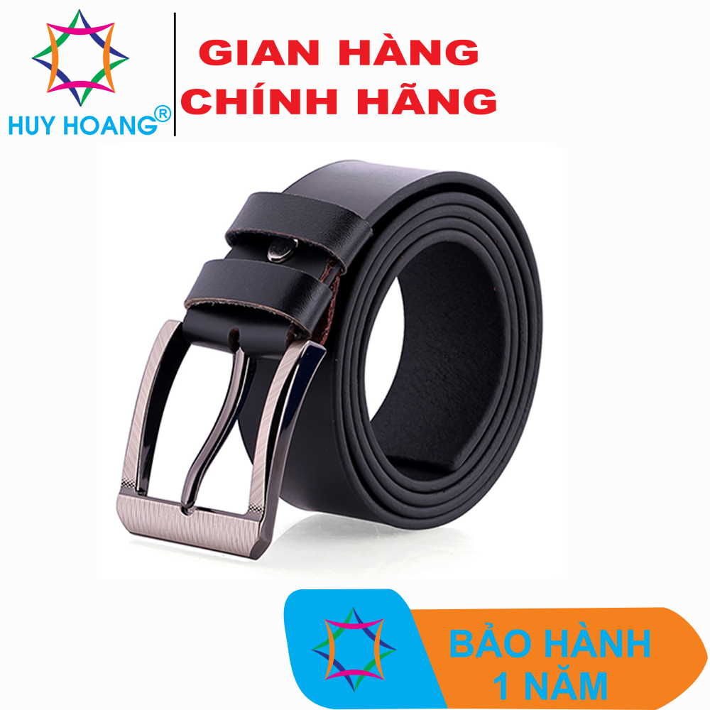 TH4138 - Dây nịt nam  bát gài bản lớn màu đen