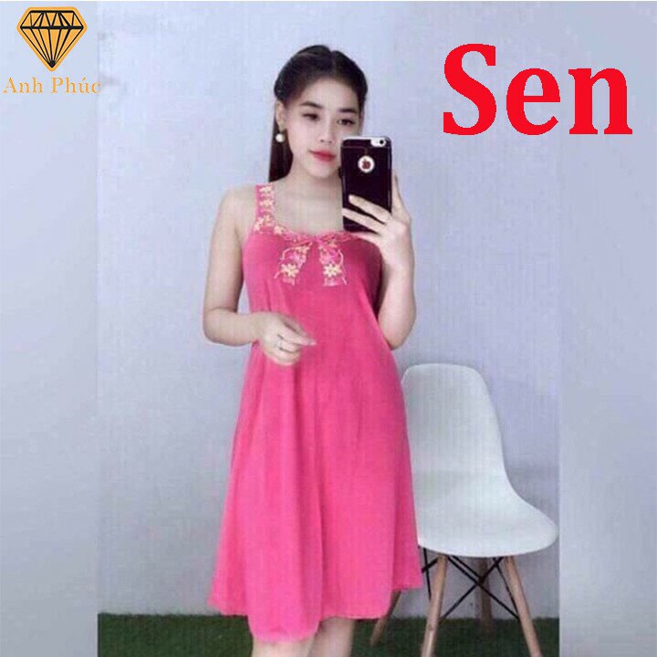 [HCM]Đầm Nữ Đầm Thun Lạnh Dây Bản Mặc Nhà Cao Cấp