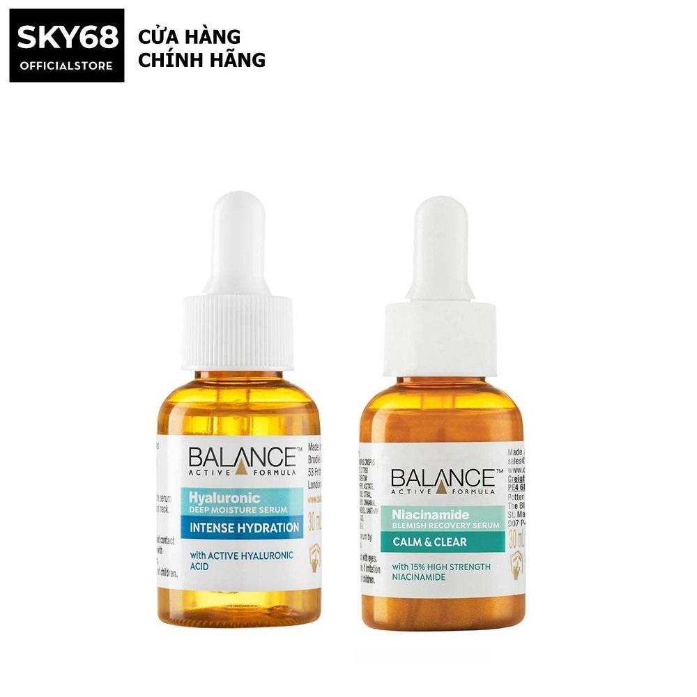 Combo 2 serum dưỡng ẩm sâu, ngừa mụn, dưỡng trắng, mờ thâm balance