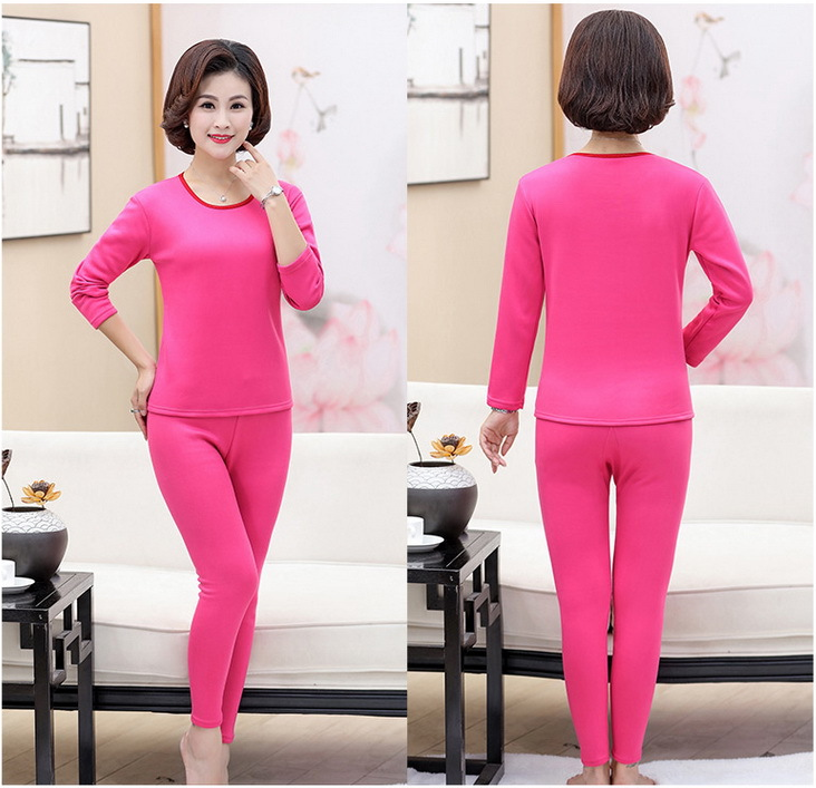 Đồ bộ nỉ thu đông nữ trung niên cổ tròn