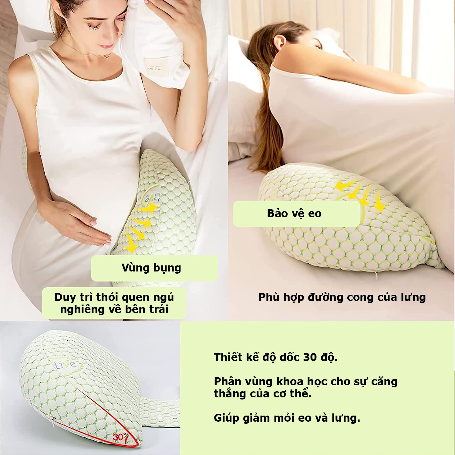 Gối bầu cánh tiên Ánh Sao ( tặng kèm gối phụ)