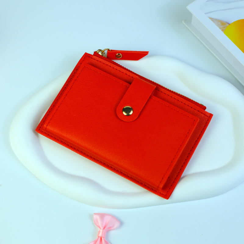 Thời trang phụ nữ ví da nữ ví mini hasp rắn đa-thẻ chủ đồng xu ngắn ví mỏng nhỏ dây kéo hasp