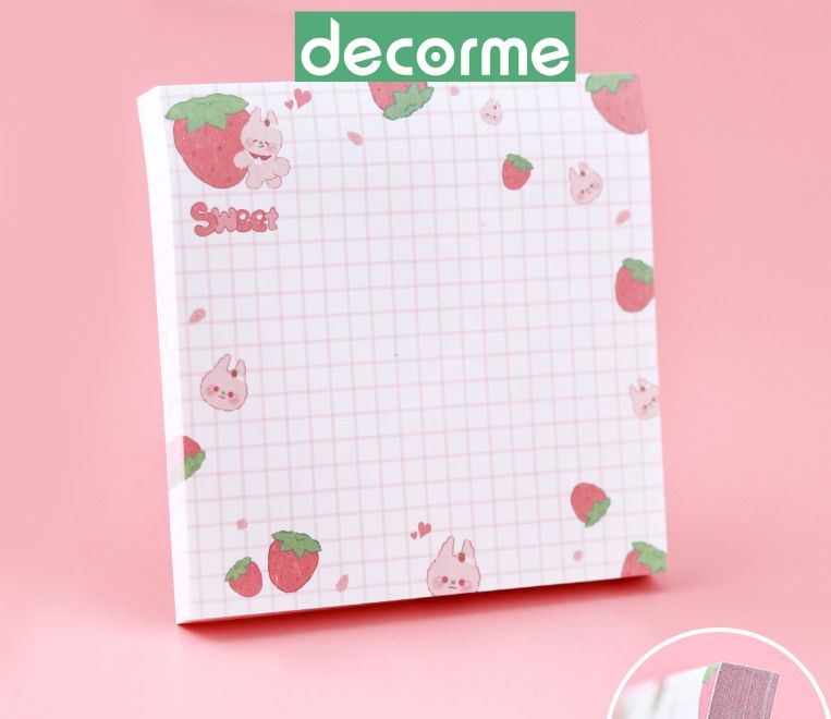 Giấy note ghi nhớ DecorMe dễ thương FRUIT 8*8cm tập 80 tờ
