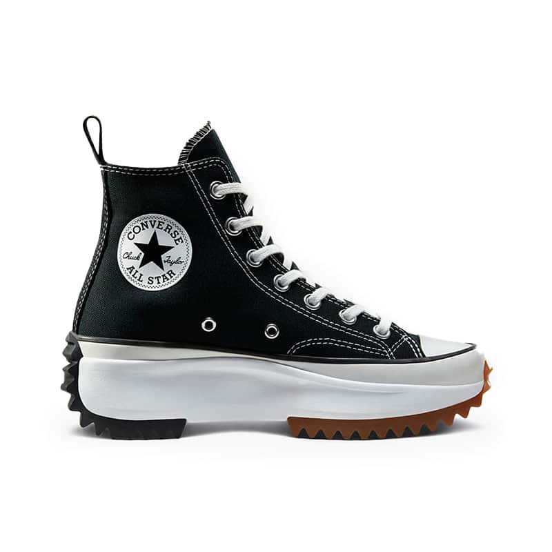 Converse Run Star Hike Canvas Platform Unisex Sneakers - Black/White/Gum