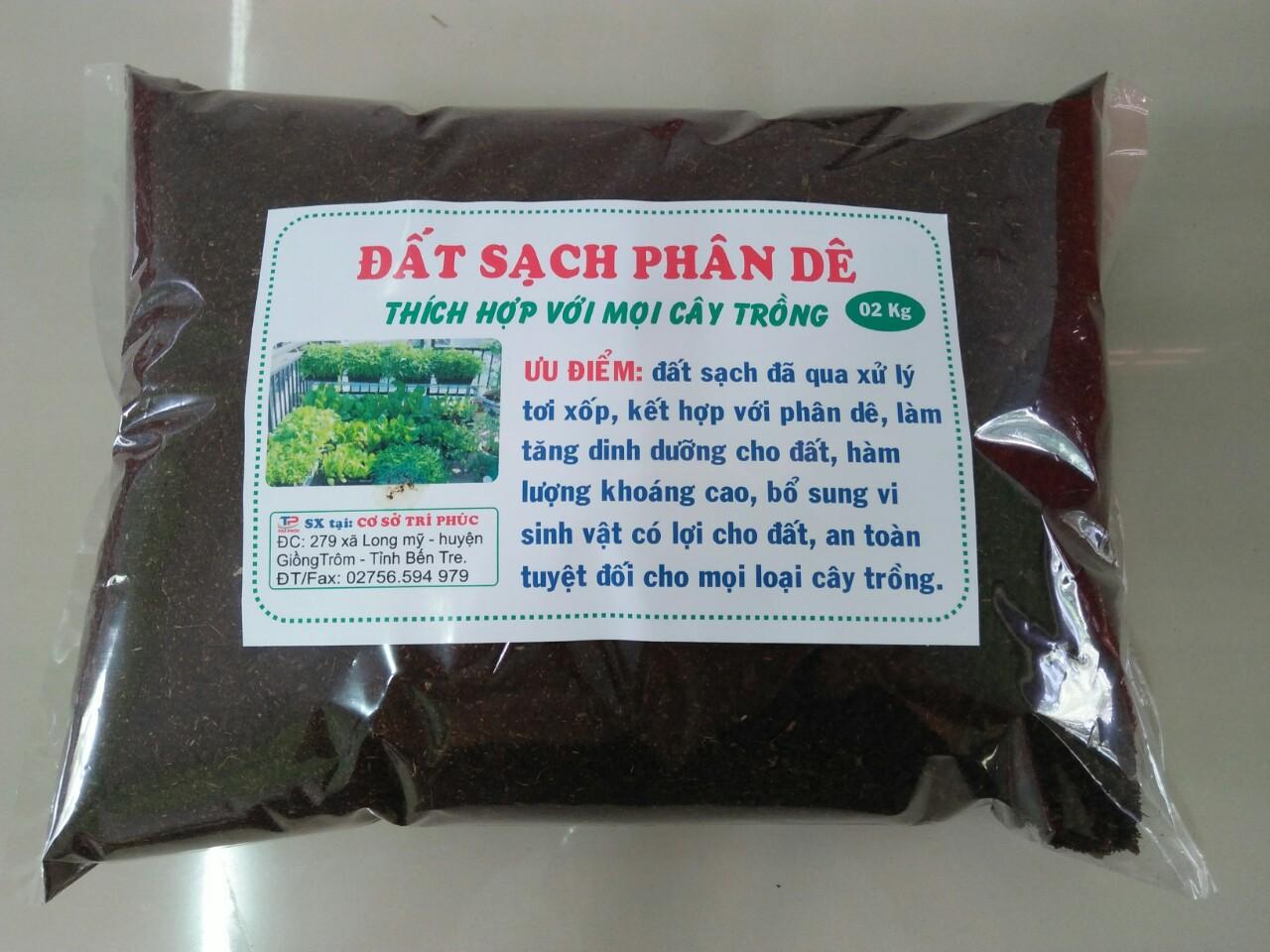 Đất sạch phân dê túi 2kg