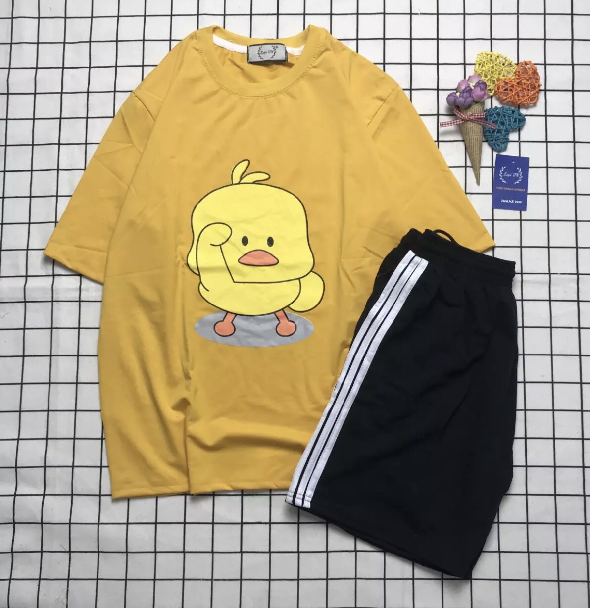 Đồ Bộ Hoạt Hình Coton Vịt Vàng Unisex Nam Nữ Đều Mặc Được Freesize  Sét Cartoon Đáng Yêu TTSLB0005