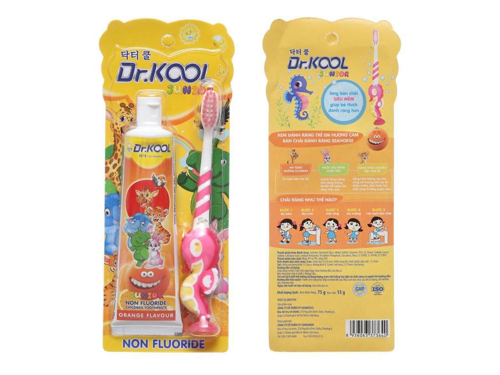 Combo Bàn Chải Cá Ngựa Dr. Kool + Kem Đánh Răng Dr. Kool
