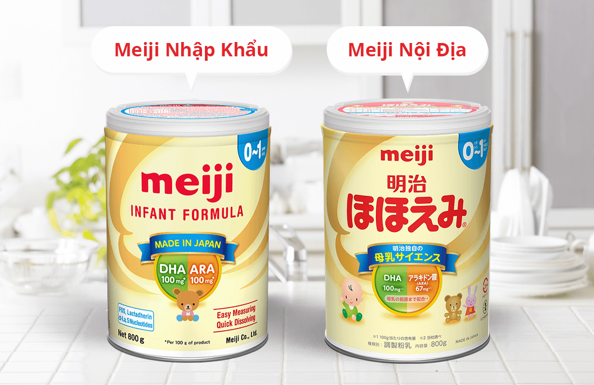 Sữa bột Meiji nhập khẩu số 0/1 Lon 800g Date mới