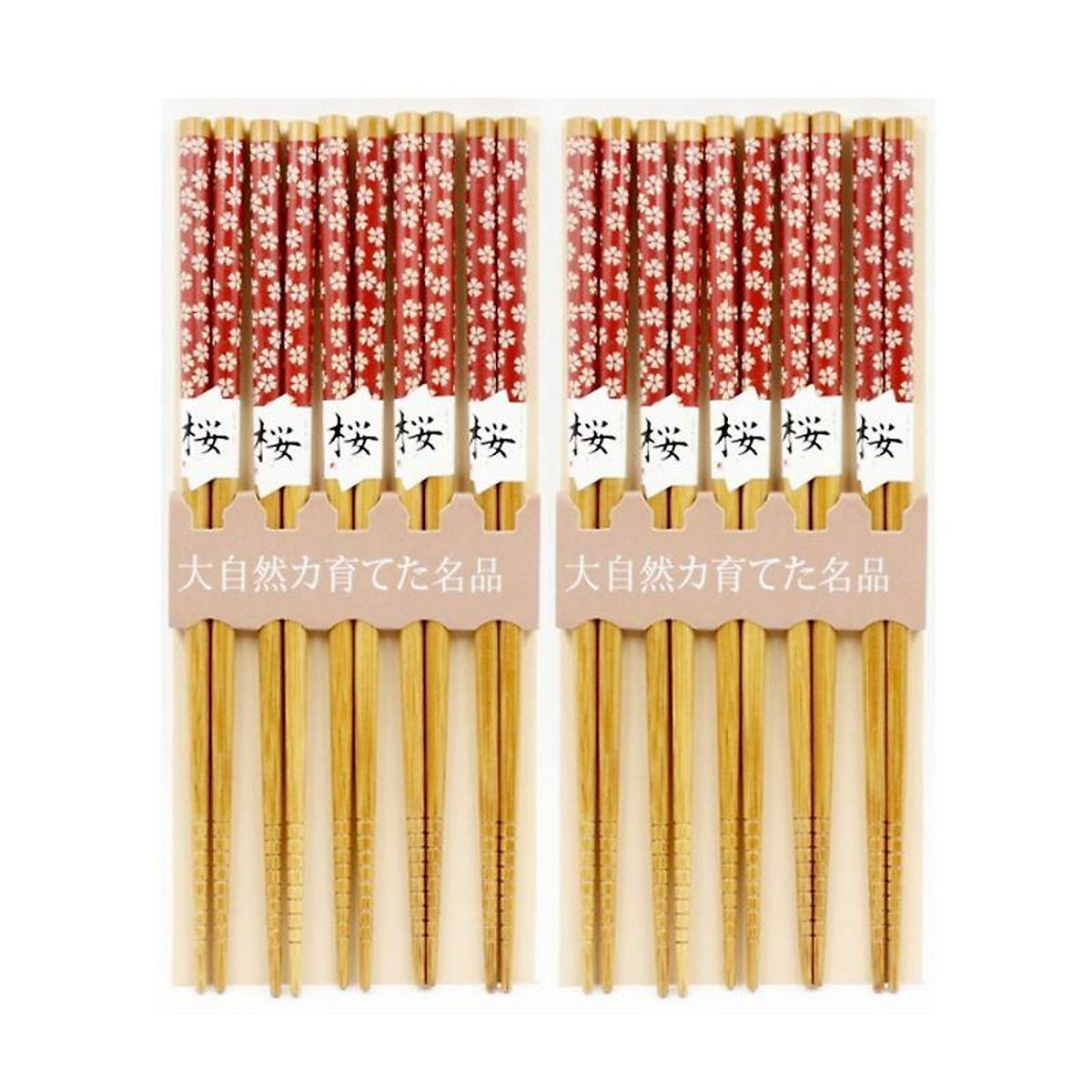 Bộ 5 đũa mẫu hoa đỏ - Nội địa Nhật Bản