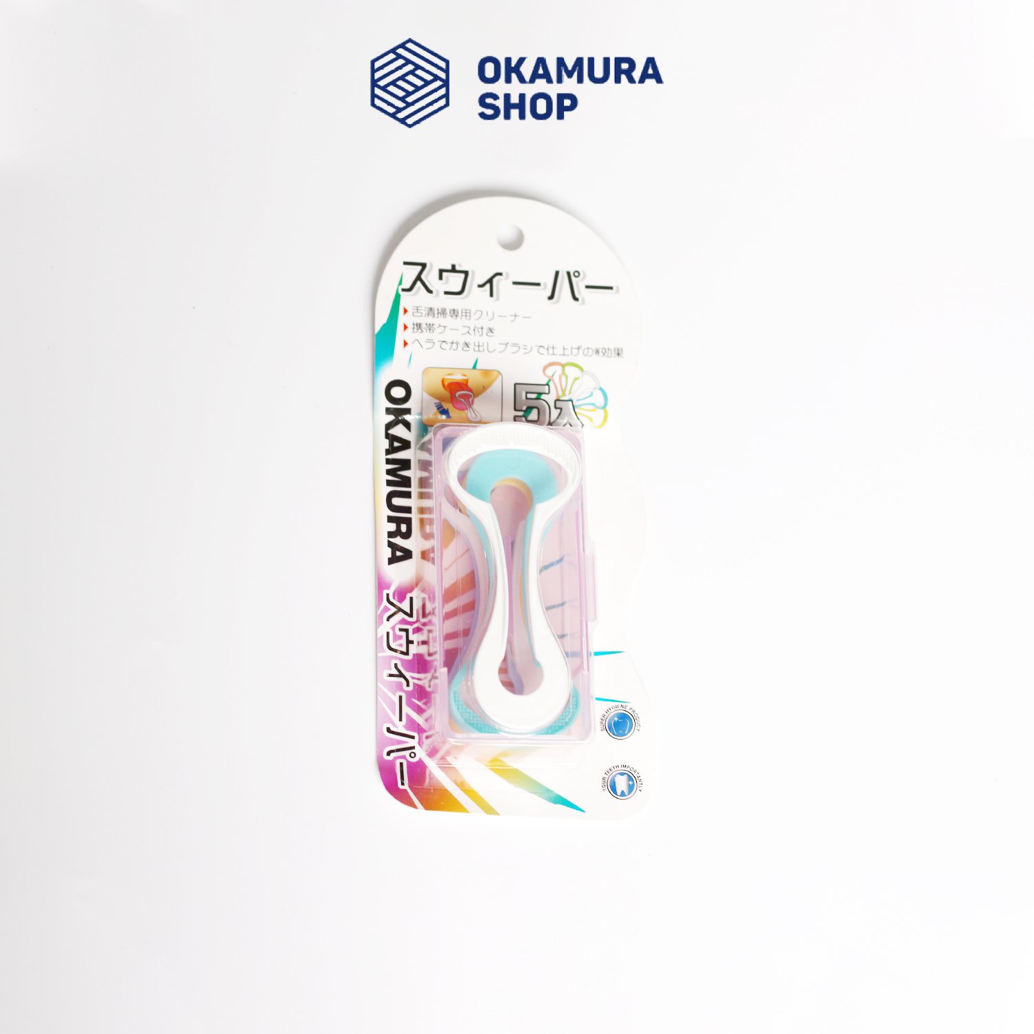 [HCM]Dụng cụ cạo lưỡi Okamura Nhật Bản Vỉ 5 cái