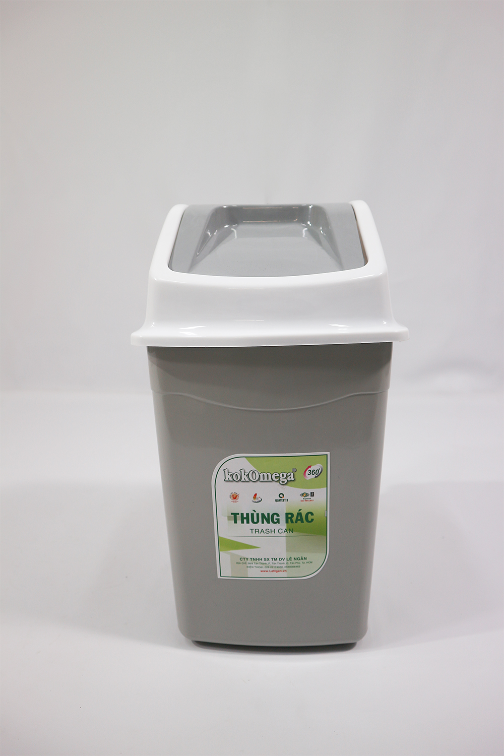 Thùng Rác Nắp Lật kokOmega 12L- (OMTR- 02)
