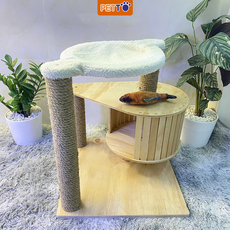[HCM]Cat tree – Trụ cào móng cho mèo có hộc gỗ độc đáo CH019