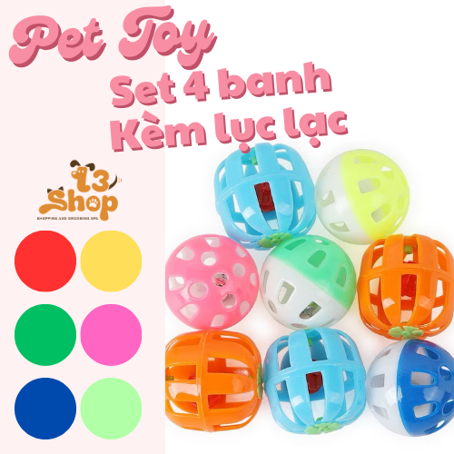 đồ chơi banh cho chó mèo 1 set 4 món - T3 PETS SHOP