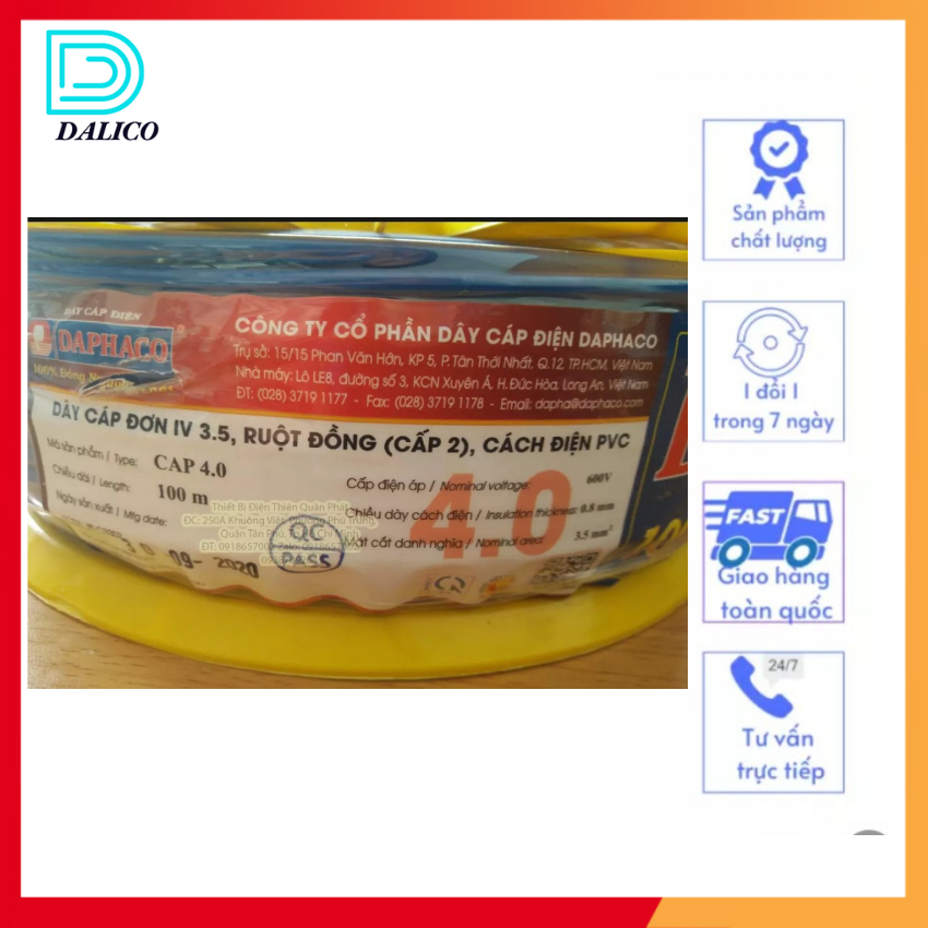 DÂY ĐƠN DAPHACO 3.0/4.0/6.0 ( CUỘN 100M) - DALICO