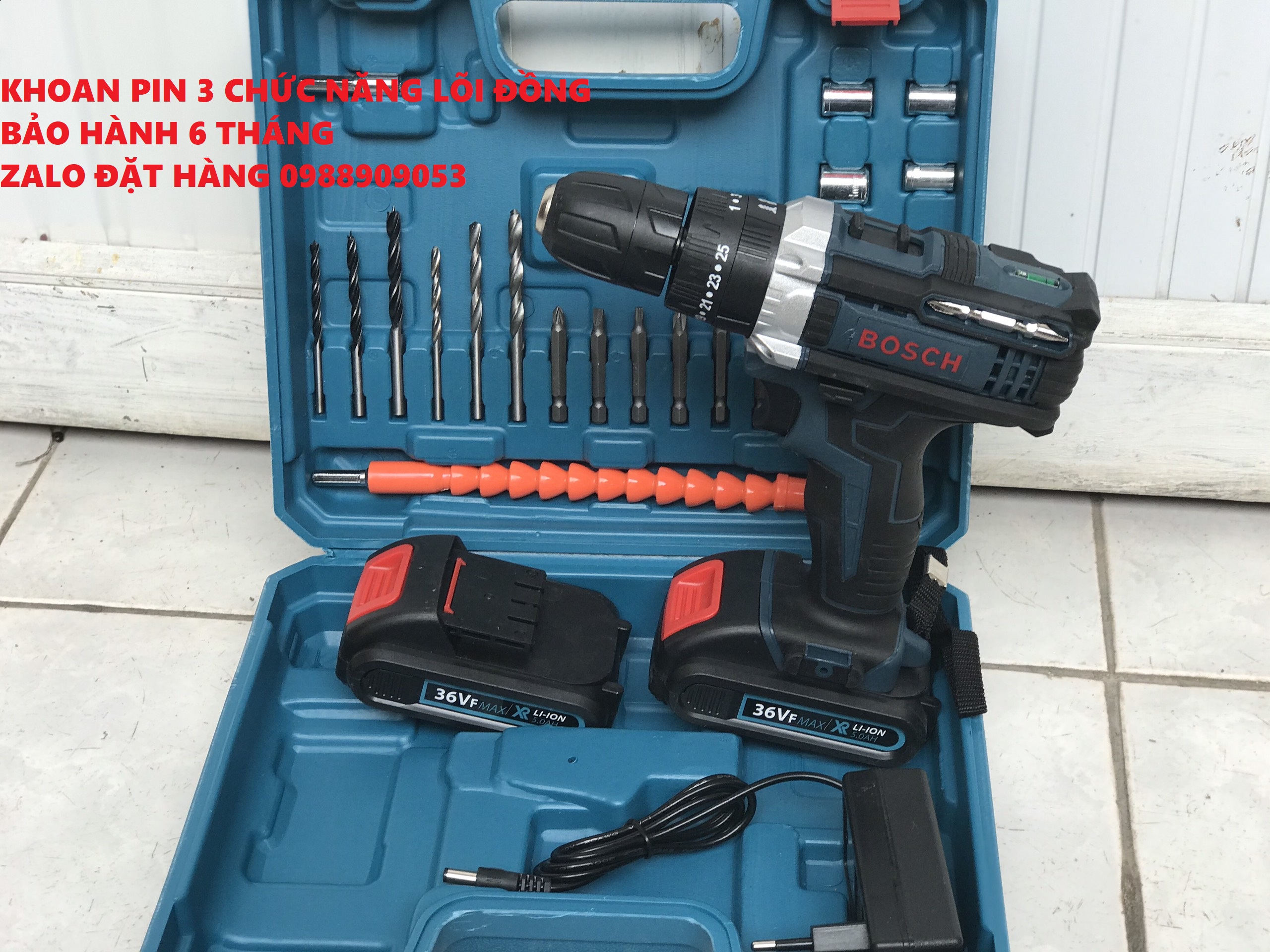 Máy khoan pin 36v 2pin kèm phụ kiện