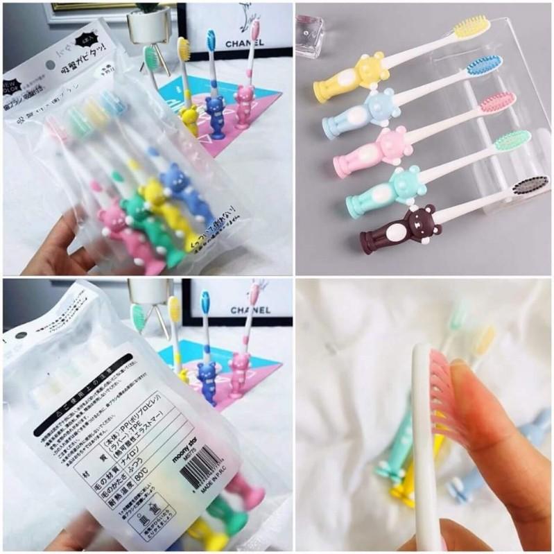 SET 4 BÀN CHẢI ĐÁNH RĂNG XUẤT NHẬT HÌNH THÚ CHO BÉ