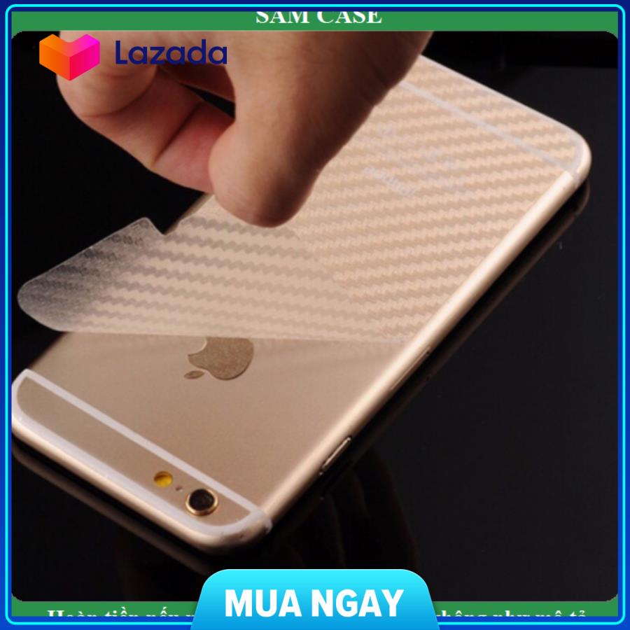 Miếng dán mặt lưng Carbon dành cho iphone 6/6s/7/8/x/xs/xsm/11/11promax- Sam case