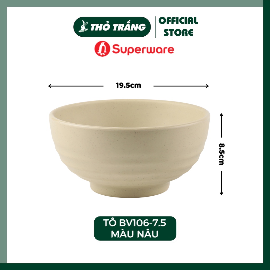 Tô Bún Phở Màu Nâu Nhựa Melamine Srithaisuperware Thái Lan cao cấp