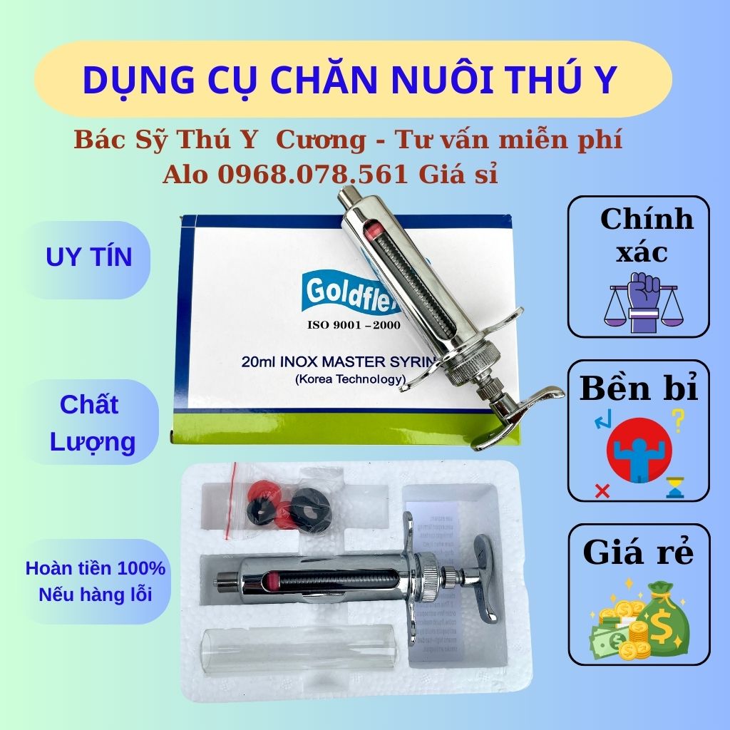 Xi lanh Inox Goldflex Hàn Quốc Cao Cấp 20ml