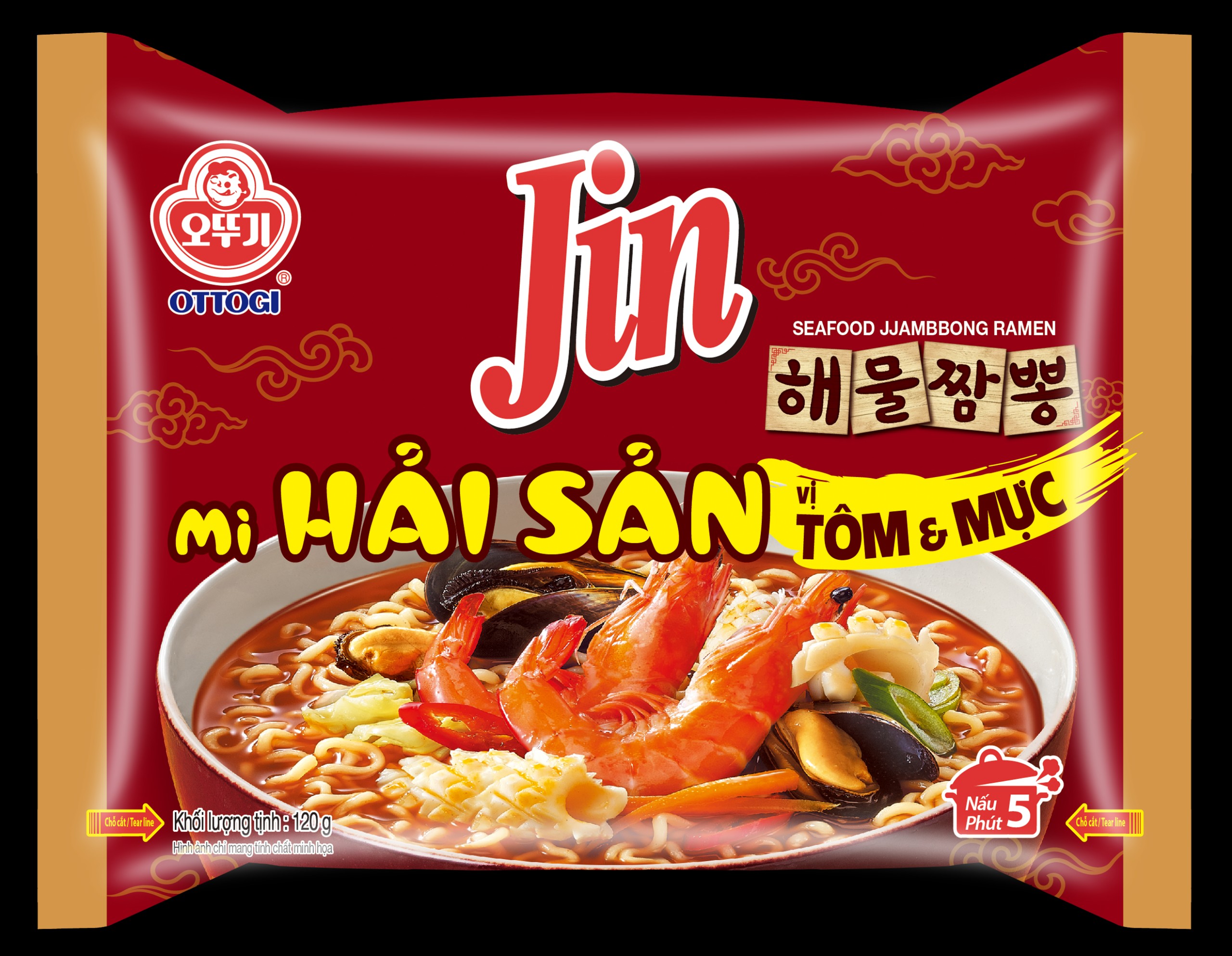 [HCM]Mì Hải Sản kiểu Hàn Tôm & mực 120g