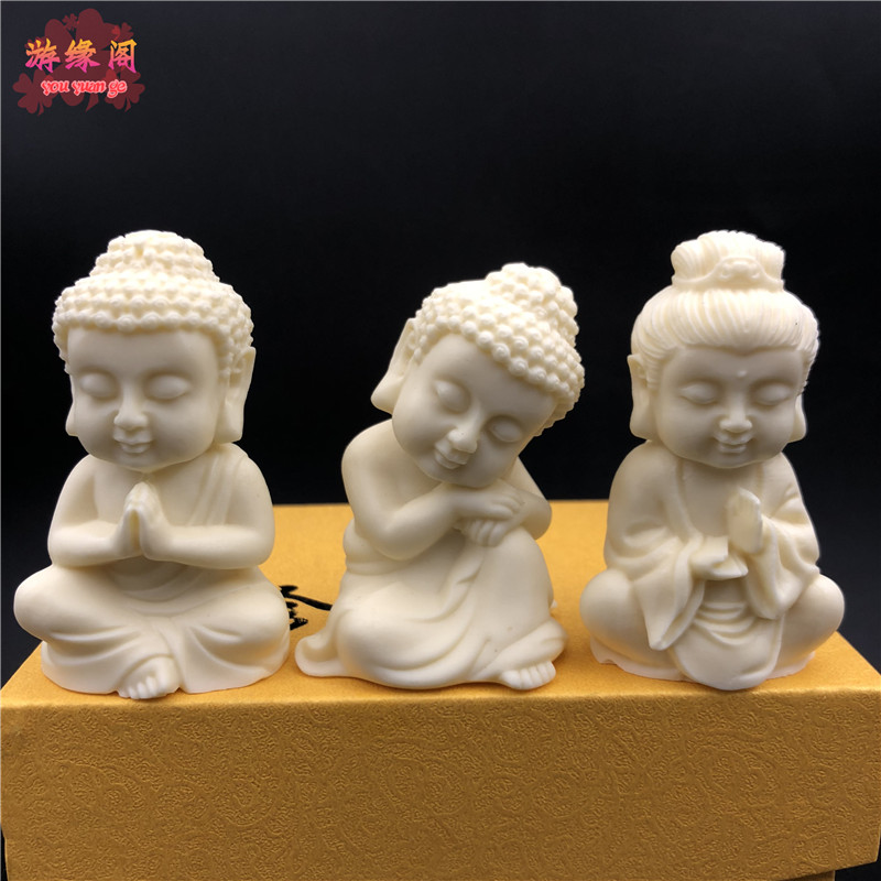 Car decoration with ivory ball, three holy men, Sakyamuni Sakyamuni Great Bodhisattva, handle, crafts, art