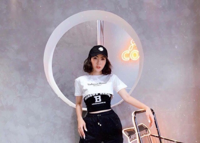 [HCM]Áo thun Croptop + BRA B (Set 2 áo CROPTOP & BRA)