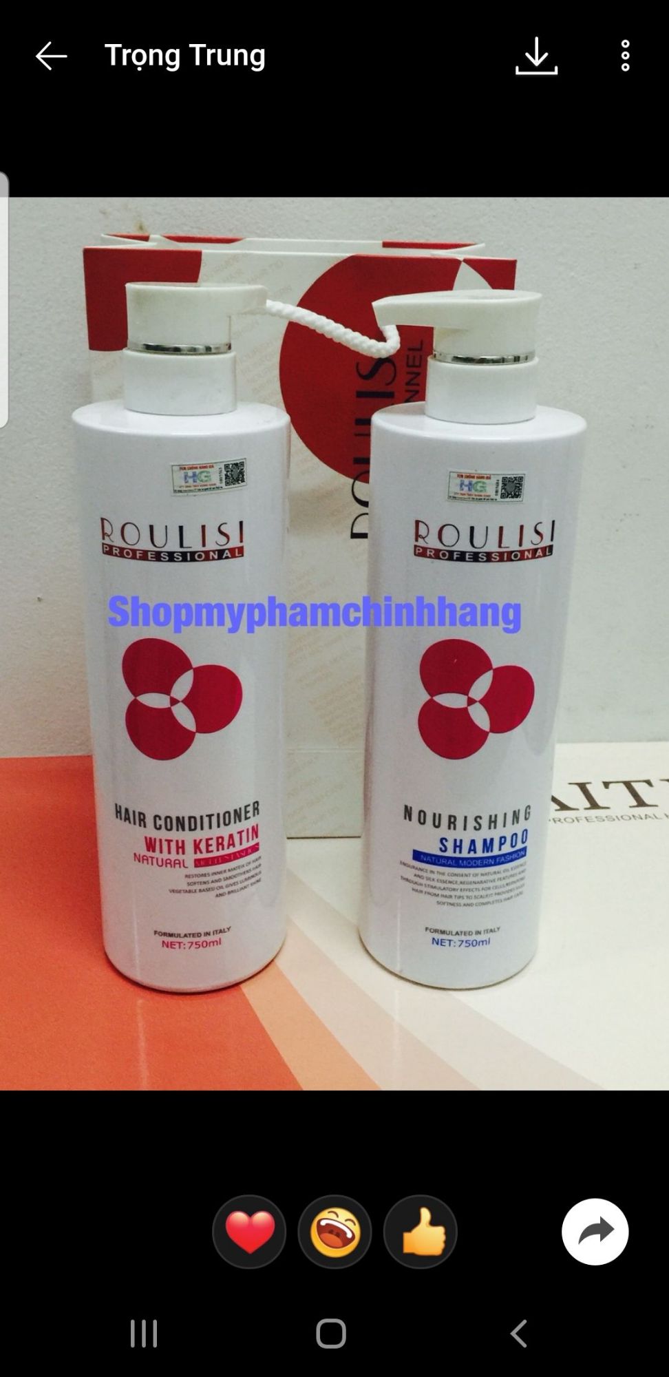 dầu gội ,dầu xả 500ml ROULISI