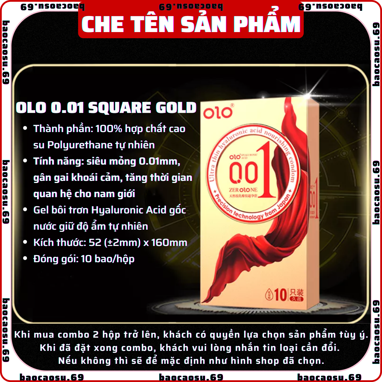 Combo 4 hộp 40 bao cao su OLO siêu mỏng 0.01mm tùy chọn. Kéo dài cuộc yêu lửa băng gai nổi dẫn nhiệt ấm nồng chống xuất tinh sớm siêu mỏng 001mm gân gai khoái cảm