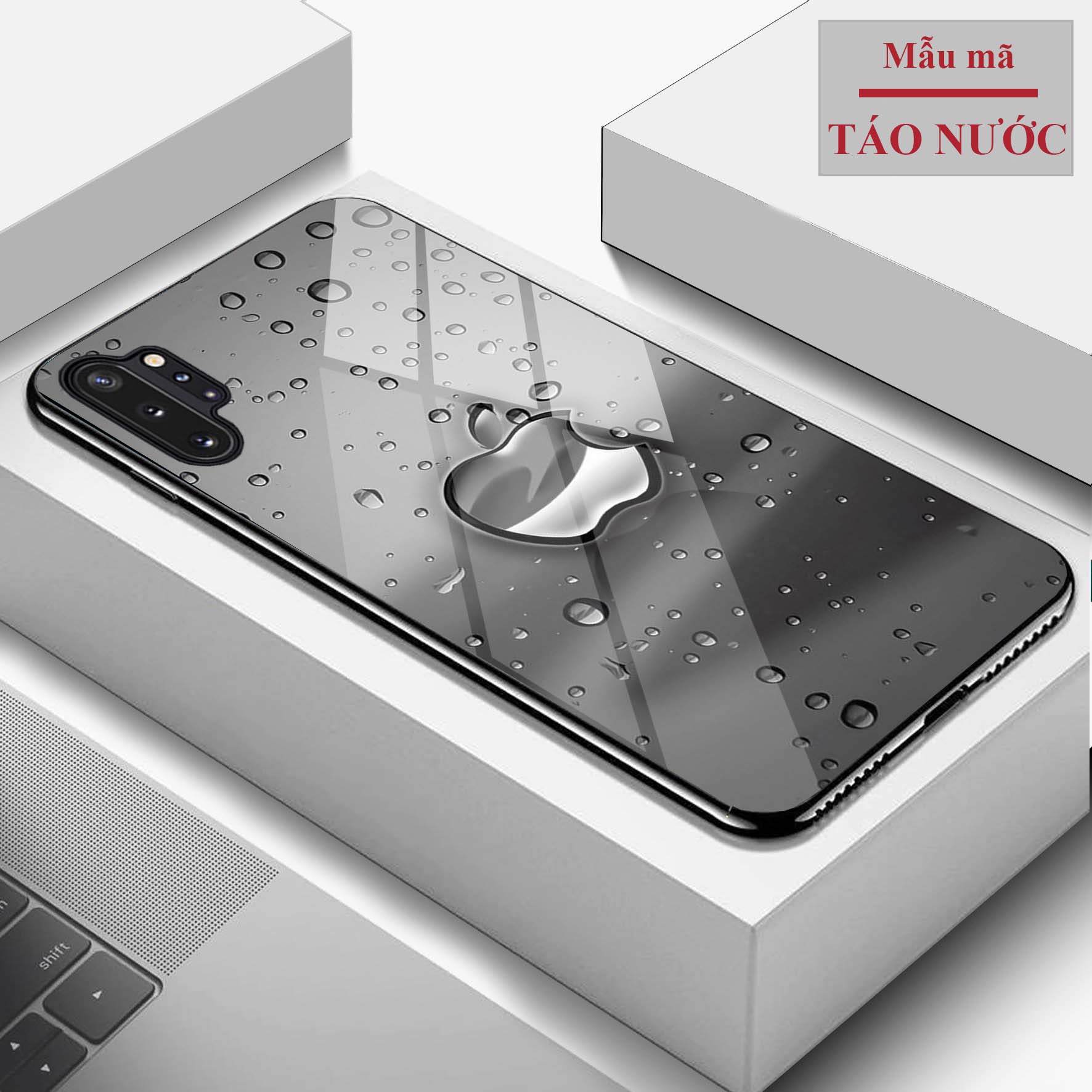 Ốp lưng samsung note 10, note 10+ giả iphone mặt kính cường lực phiên bản mới