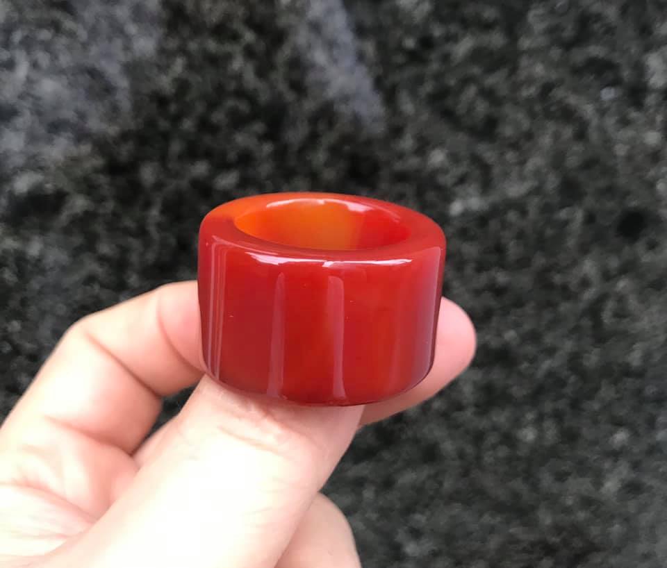 [HCM]NHẪN CÀN LONG BẢN VUÔNG ĐÁ MÃ NÃO ĐỎ