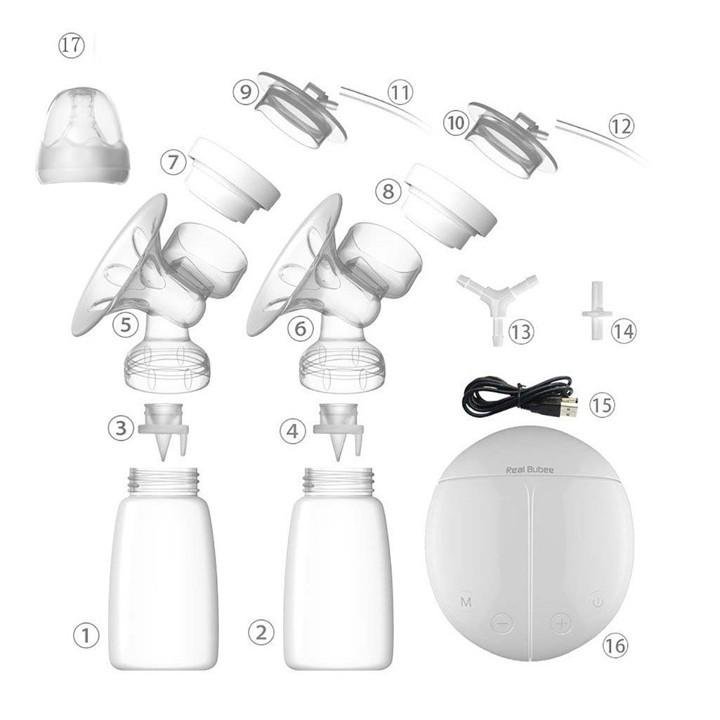 Máy hút sữa điện đôi Real Bubee ( Có chế độ massa kích sữa, Hút êm ái như em bé bú)