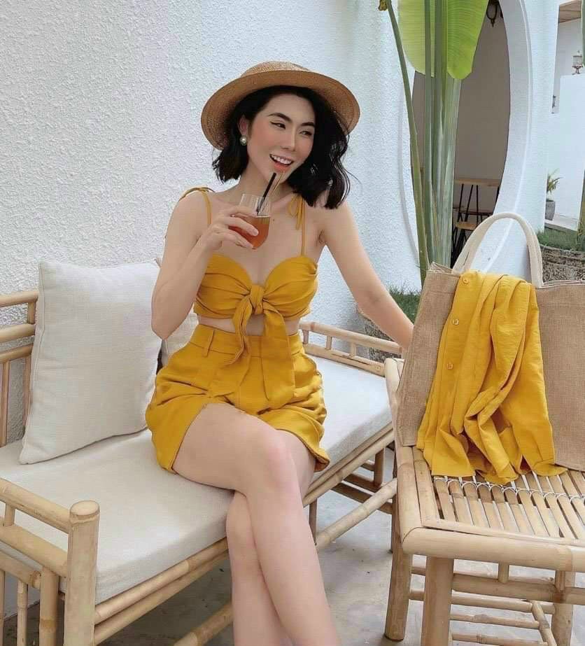 Sét bộ đồ nữ 3 món áo trong cột nơ cực ky đẹp ( có mút)
