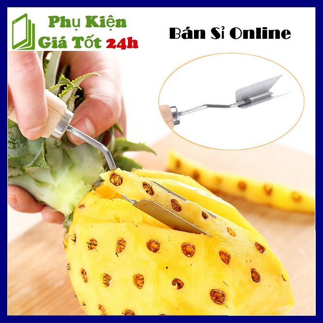 [HCM]⚡ Giá Siêu Rẻ ⚡ Dụng Cụ Cắt Mắt Thơm Dứa Hình Chữ V Cán Gỗ Tiện Lợi - Dao Lấy Mắt Thơm Siêu Bền ⚡