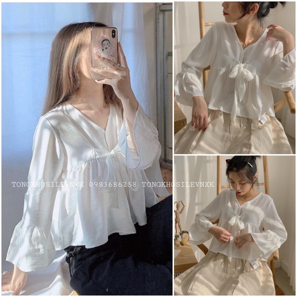 [HCM]Áo babydoll cột nơ trước