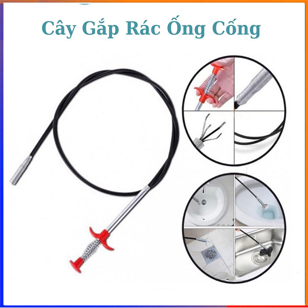 Cây gắp rác ống cống làm sạch thông tắc cống bồn cầu Que Gắp Lông Tóc Siêu Việt Thông Tắc Bồn - Ống Cống, Gắp Đồ Bị R