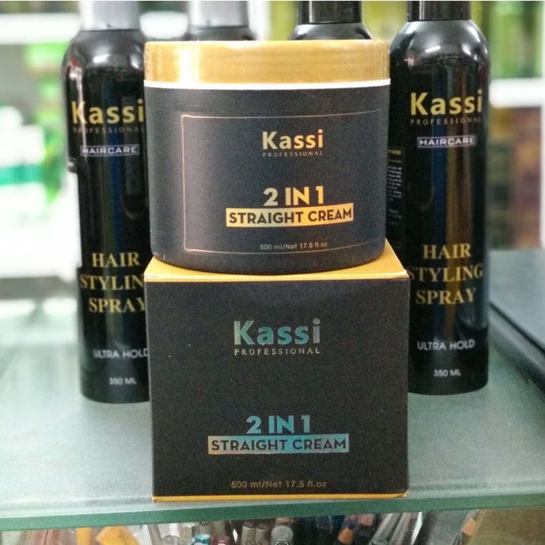 Kem Duỗi Tóc Phủ Mịn Kassi 2 IN 1 500ml (Không cần kem dập)