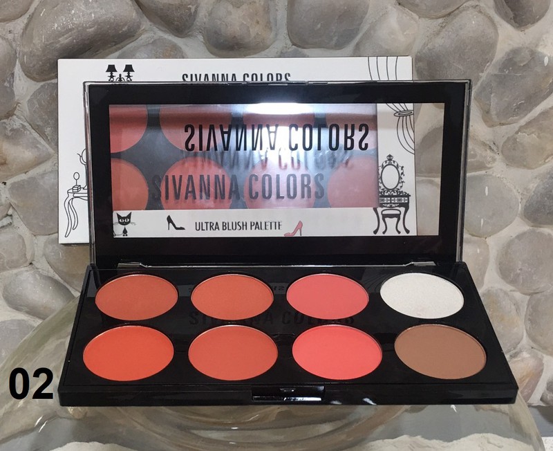 Bảng phấn má hồng, tạo khối 8 ô sivanna colors ultra blush palette hf319