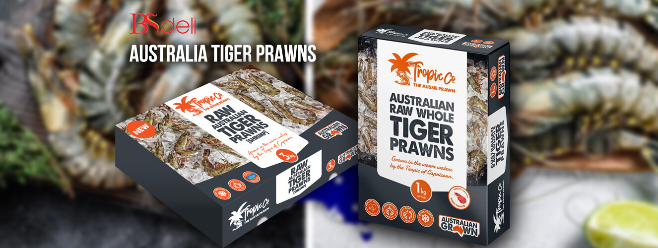 Tôm sú Úc hộp 3kg Australia Raw Whole Tiger Prawns