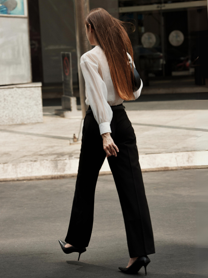 COCO SIN - Áo Sơ Mi Sheer Tay Phồng