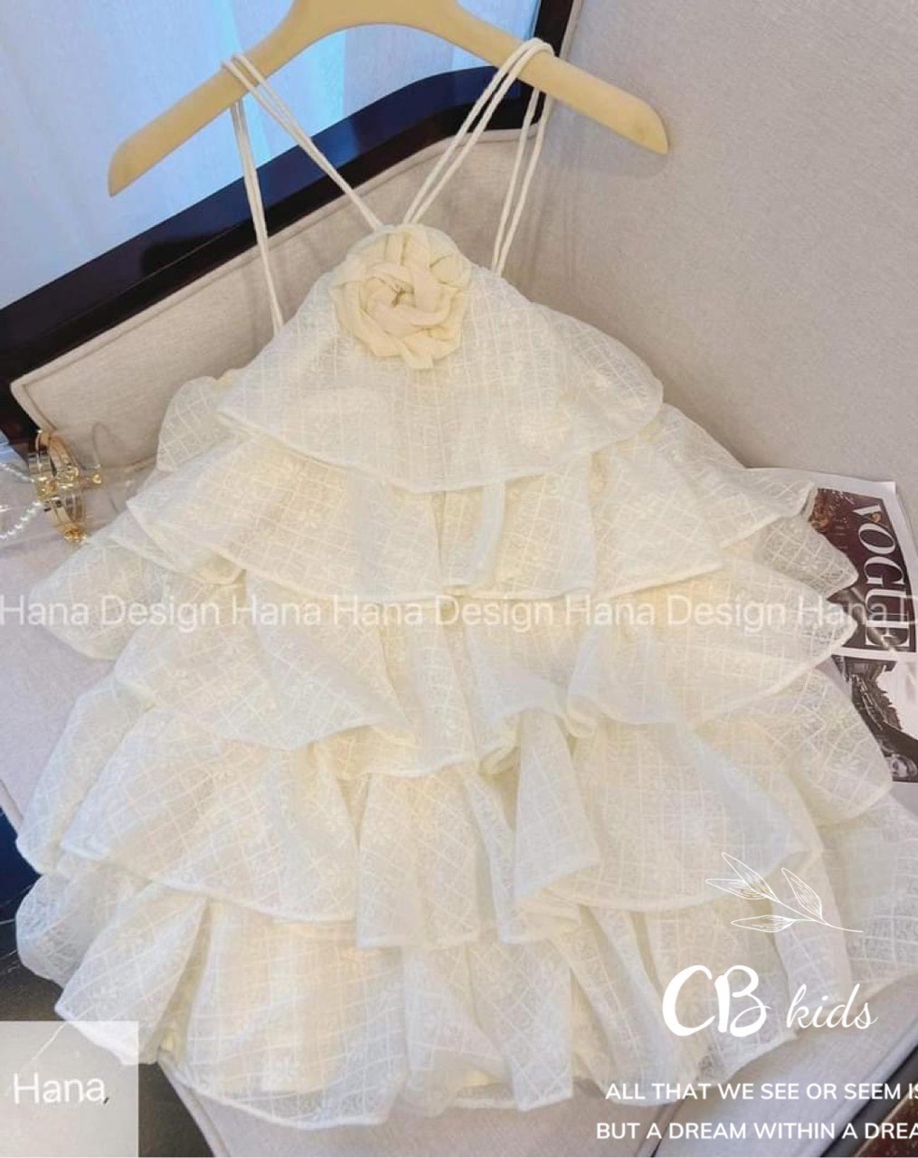 váy tầng 2 dây cực điệu đà cho bé gái - VT2D