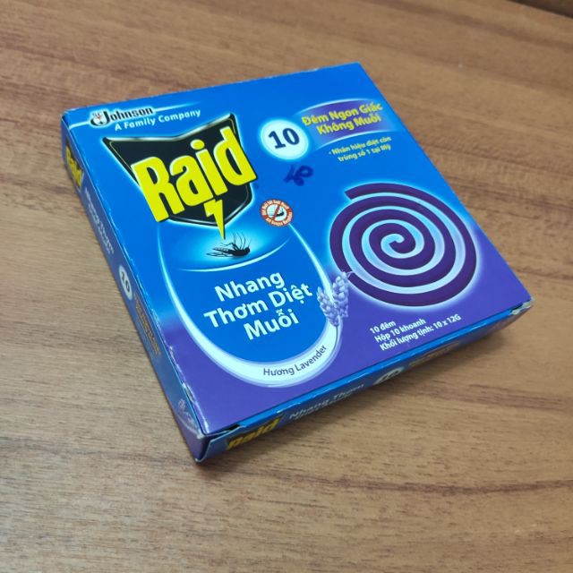 Nhang thơm trừ muỗi Raid hương Lavender (120g)