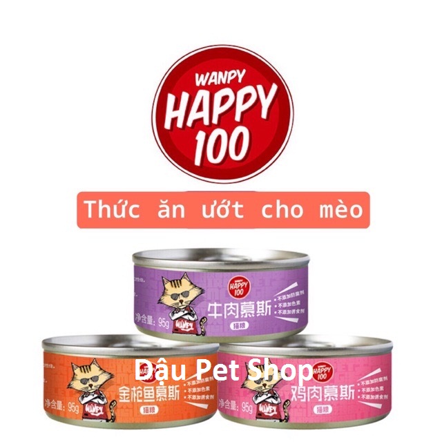 Pate Wanpy Happy 100 dạng lon 95g cho mèo