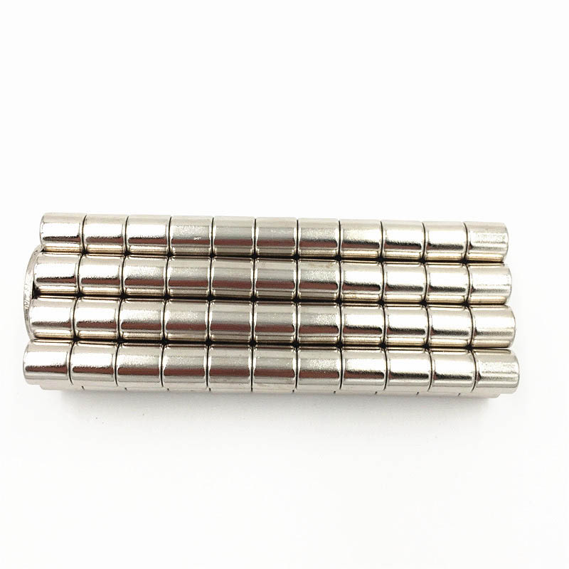 Nam châm đất hiếm 10x10mm mạ Niken lực từ N35