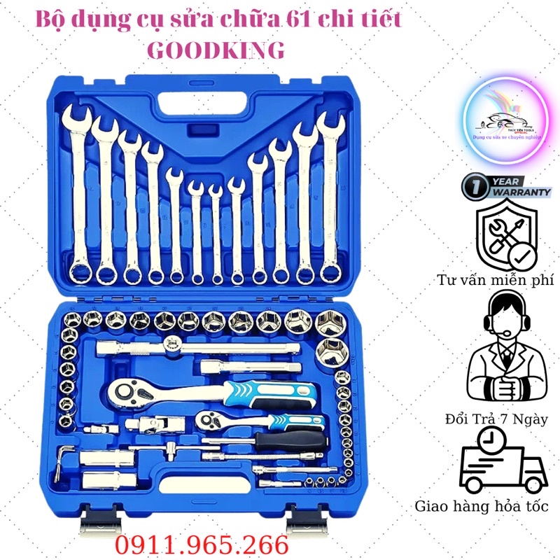 Bộ dụng cụ sửa chữa 61 chi tiết Đài Loan.
