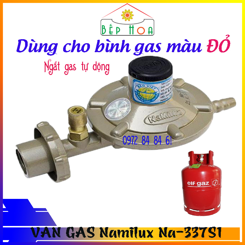 Van điều áp ngắt gas tự động Namilux NA-337S/1 - Dùng cho bình gas Elf, bình gas màu đỏ - Van Namilux  - Bếp Hoa