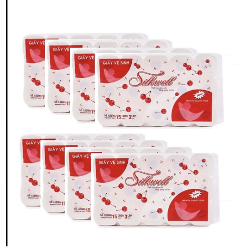Giấy vệ sinh cao cấp 3 lớp Silkwell 15 cuộn