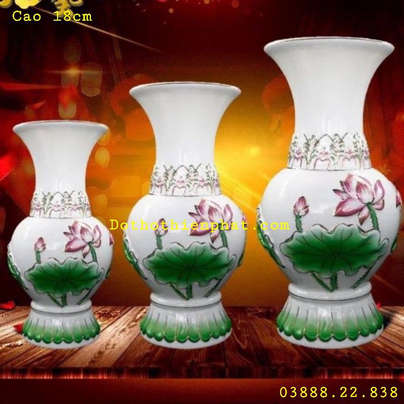 Bình Bông Hoa Sen sứ nhiều kích thước