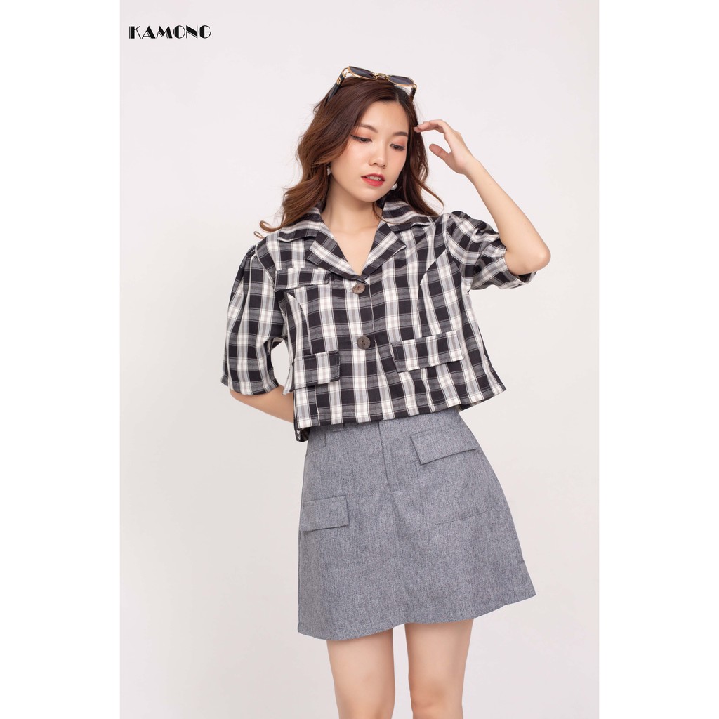 Chân Váy Chữ A Phối Túi Kamong Cv002
