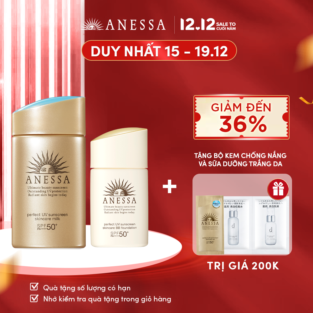 15-19.12 TẶNG BỘ KEM CHỐNG NẮNG VÀ SỮA DƯỠNG TRẮNG Bộ kem chống nắng
