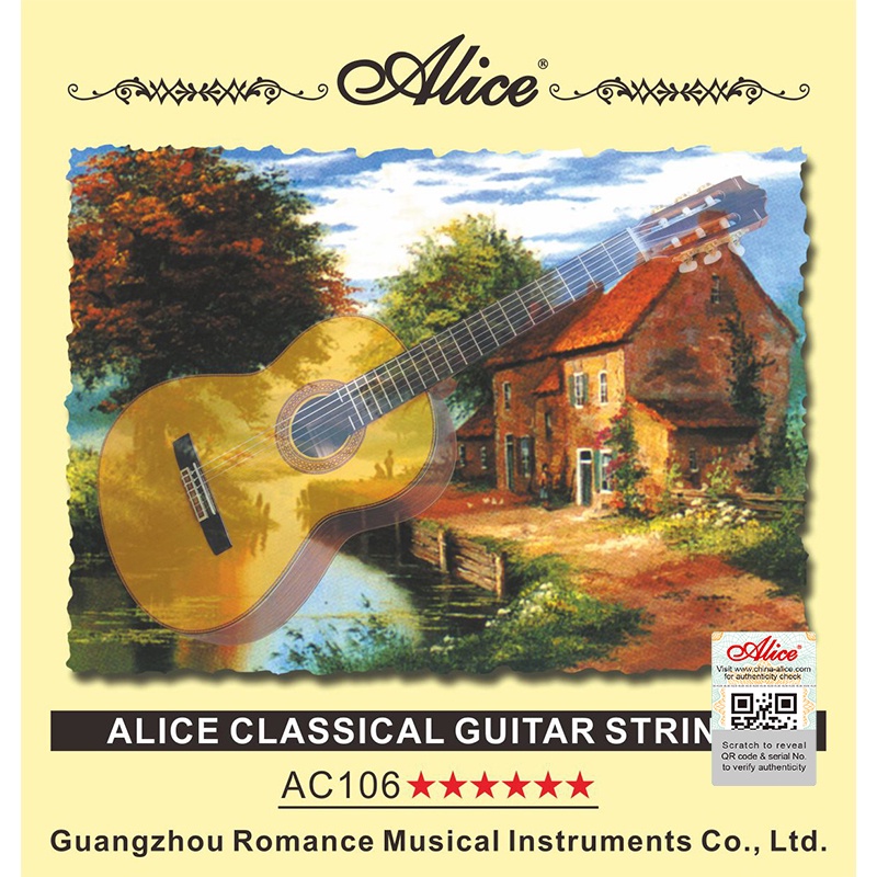 [Genuine] set guitar strings Alice AC106 nylon strings for men Classic & wire retail from 1 đến 6 (1st,2nd,3rd,4th,5th,6th)